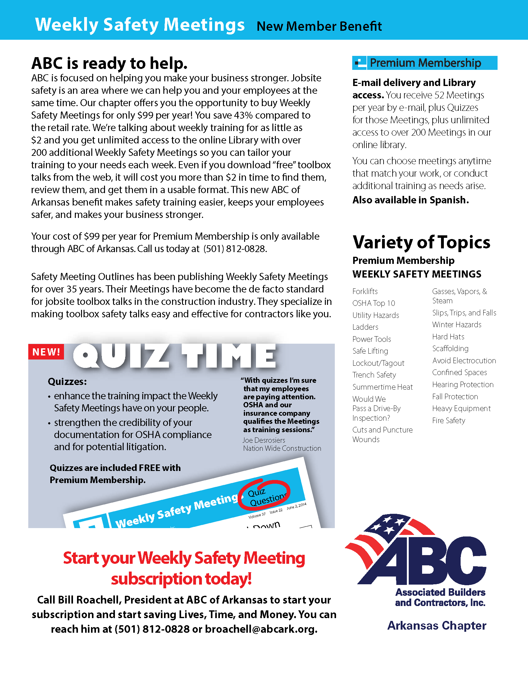 Associated Builders and Contractors, Inc. - Arkansas Chapter > Safety 